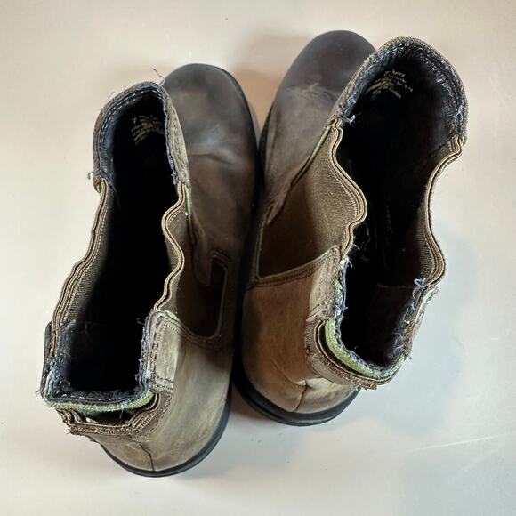 LL Bean Brown Leather Men's Chelsea Boots Pull On Ankle Booties Size 7 - Picture 10 of 11